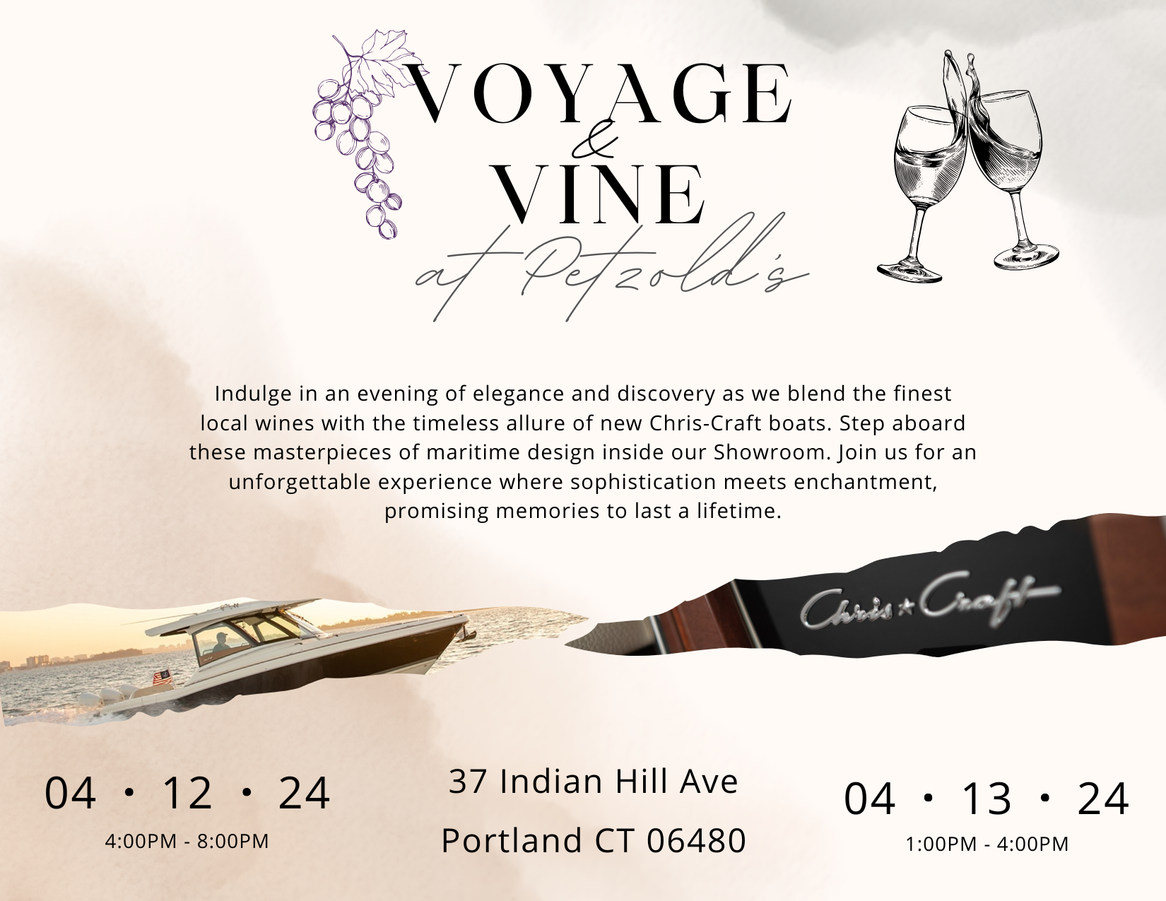 Voyage & Vine Chris Craft event